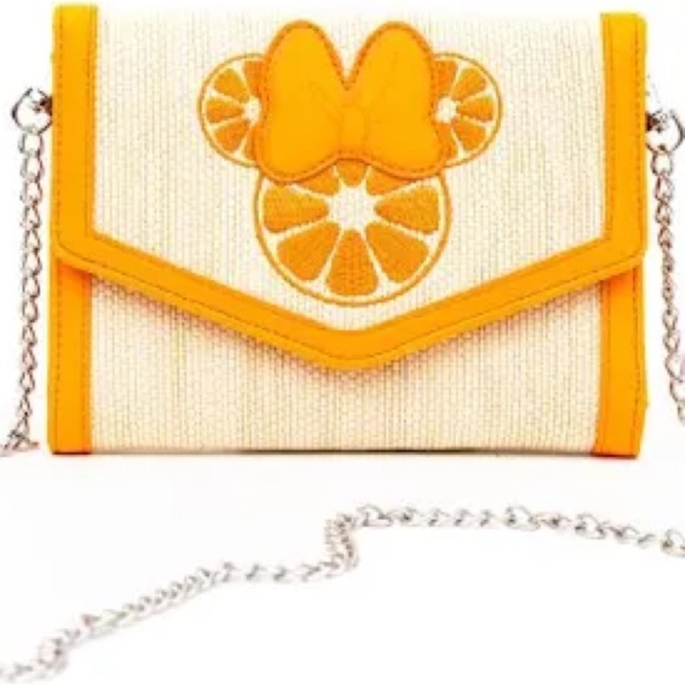 Disney Orange and Cream Citrus Minnie Wristlet with Chain